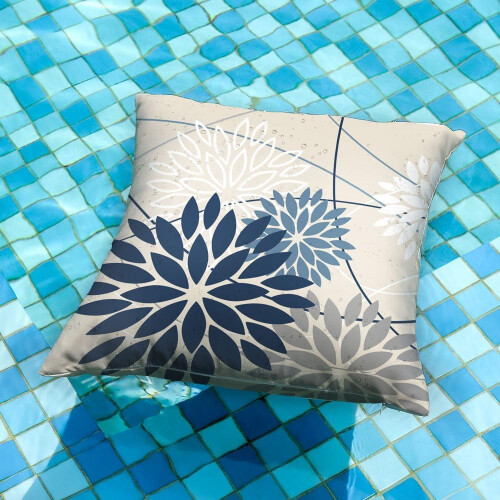 Capas de almofada florais azuis e cinzas, 45x45 cm, conjunto de 2. 1