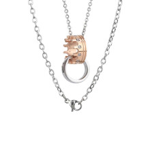 Exquisites, handgefertigtes Partner-Anhänger-Set, gravierte Ringanhänger für Sie und Ihn aus hochwertigem Edelstahl, leicht zu kombinierende Mode.