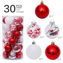 30pcs Clear Plastic Christmas Tree Ornaments 6cm