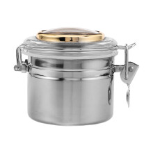 Silver Metal Humidifier Cigar Box for Office and Travel Use