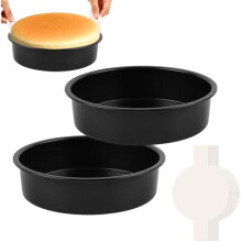 9-Zoll-Kuchenform-Set aus Kohlenstoffstahl mit 100 Backpapieren
