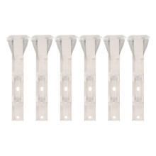 6Pcs White Iron Welded Curtain Track Mount Heavy Duty Double Clips