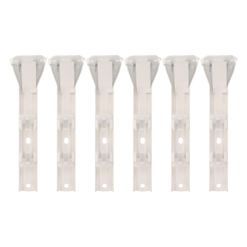 6Pcs White Iron Welded Curtain Track Mount Heavy Duty Double Clips
