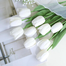 10 tulipes artificielles rose clair en soie