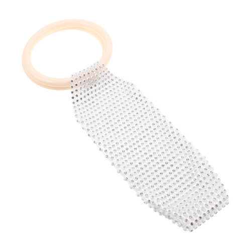 White Ring Handle Phone Bag Durable Polyester Fashion Purse