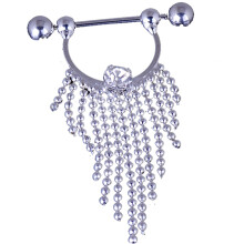 Leichte Brustwarzenpiercingringe für Damen und Herren, farbechter 14G Edelstahl-Hängestab mit Herzanhänger, ideales Geschenk, sicheres Schmuckset.