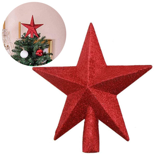 Glitter Christmas Tree Star Topper 20cm 1