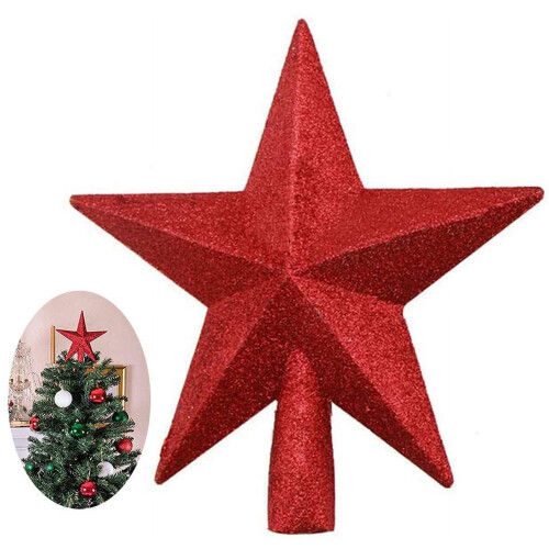 Glitter Christmas Tree Star Topper 20cm 2