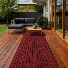 (Black Red, 50*600cm/19.7*236.2inch) 1 Roll Heavy-Duty 50.04cm x 6.0meter Runner Mat, Nordic-Inspired Super Absorbent Geometric Pattern, Anti-Slip