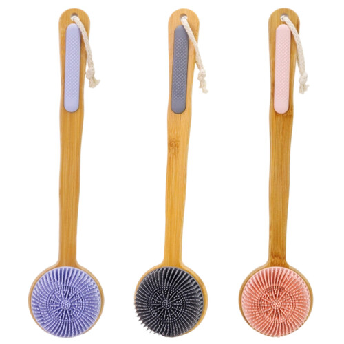 Relaxing Massage Bath Brush Using Silicone Flocking Head-Purple 1