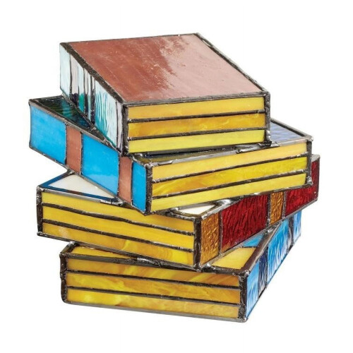 Stained Glass Stacked Books Table Lamp 2