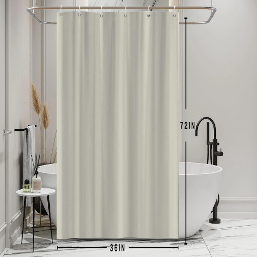 Beige dusjforheng polyester 91 x 183 cm 1
