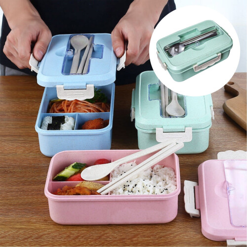 MOQIN Isolierte Bento-Box mit Besteckset 1
