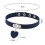 Κολιέ Denim Choker για γυναίκες, κολιέ Punk Goth με μενταγιόν σε σχήμα καρδιάς και γοτθική 5