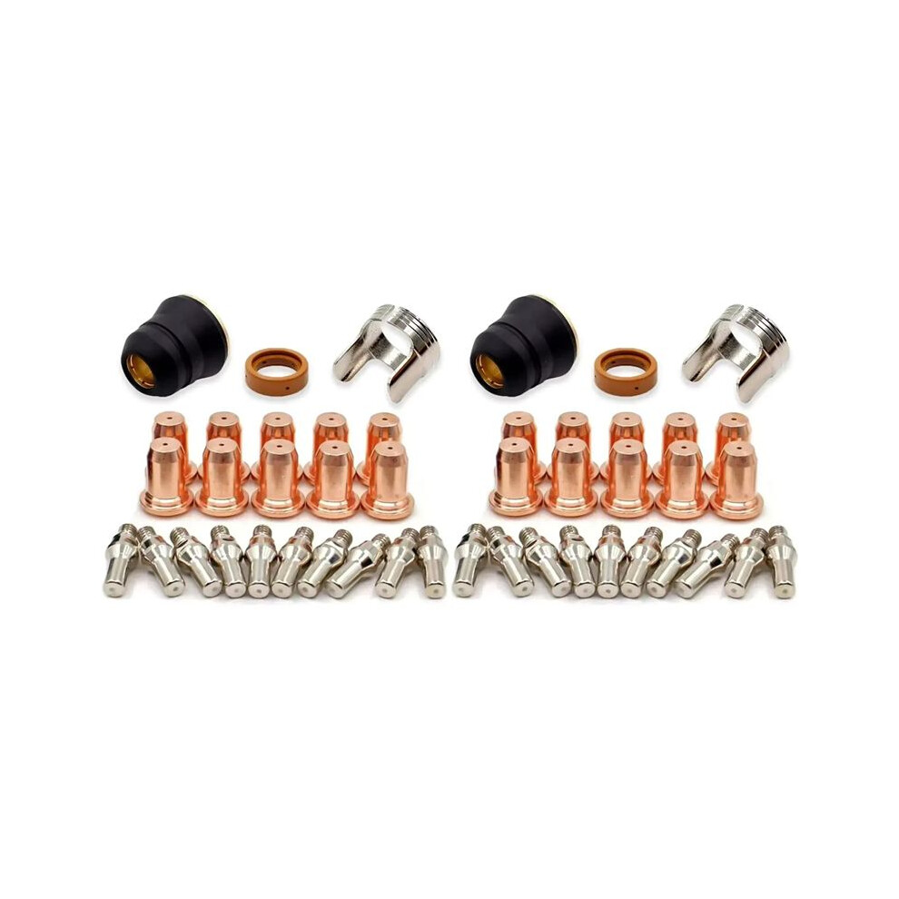 46Pcs Pt-60 Ipt-40 Pt40 Plasma Cutting Torch Tip 1.0Mm 51313 Electrode 52582 Plasma Cutting Flashlight Plasma Cutting 4712933996256