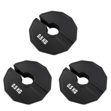 3X Gym Micro-Plates Hantelscheiben, Bruchteil-Gewichtsscheiben, Gummi, Bruchteil-Gewichtsscheiben, Zusatzwechsel, Schwarz, 0,5 Kg
