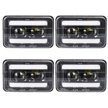 4x Motorcycle Rectangular 4X6 Inch LED Headlight Projector High Low Sealed for DRZ XR250 XR400 XR650