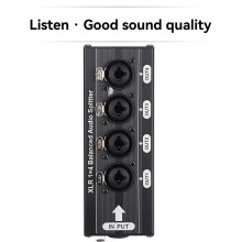 2X XLR 1x4 Gebalanceerde Audiosplitter 6,5 XLR 1 in 4 Uit 4 in 1 Uit Bidirectionele Audiosplitter Audiosignaalsplitterbox