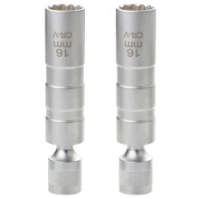 2X Extend Socket Wrench 12 Angle Repairing Removal Tool Thin Wall 3/8 Inch Drive Sockets 16mm
