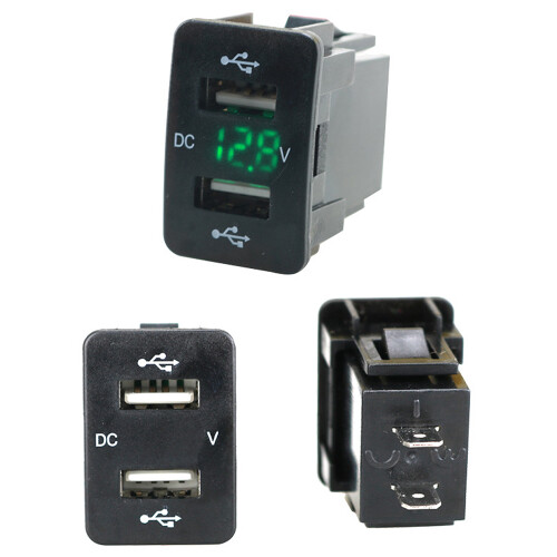 Φορτιστής αυτοκινήτου USB με μπλε LED και έξυπνο τσιπ γρήγορης φόρτισης, διπλές 2