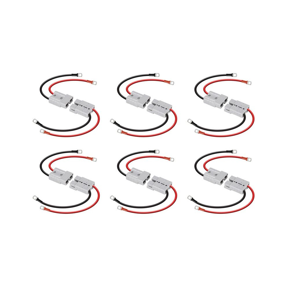 12X For Anderson Connector 50A Kit For Anderson Plug 8 Guage 30Cm Battery Cables Waterproof Quick Connectors For Lifepo4 6033797200227