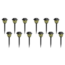 12X Solar Garden Lights Retro Antique Grid Lights Outdoor Garden Lights Inserted Atmosphere Lights Shadow Lights
