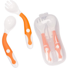 Erste Schritte beim selbstständigen Essen, sanft zu Babys Zahnfleisch und Zähnen, ergonomisch geformter TPE-Griff für Komfort und Kontrolle