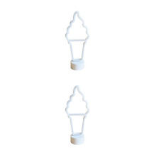 2Pcs Plastic LED Neon Lamp Light for Bedroom Decoration