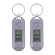 2St ABS Mini Digitale Keyring Lichtgevend Grijs