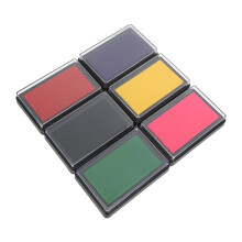 6St Handige Plastic Stempelkussen Sets Met Spons En Snelle Inktafgifte