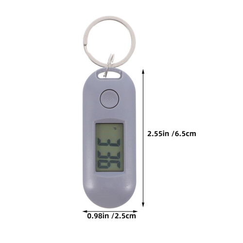 2St ABS Mini Digitale Keyring Lichtgevend Grijs 1