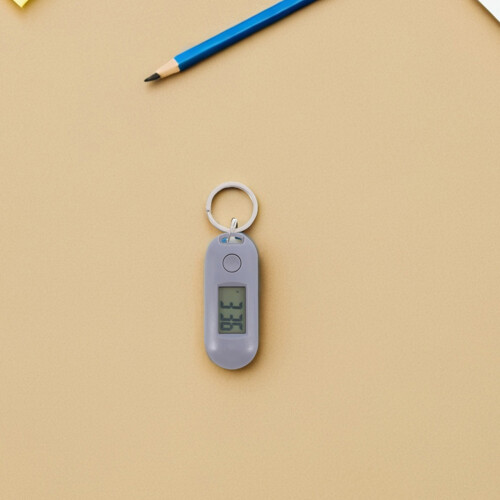2St ABS Mini Digitale Keyring Lichtgevend Grijs 2