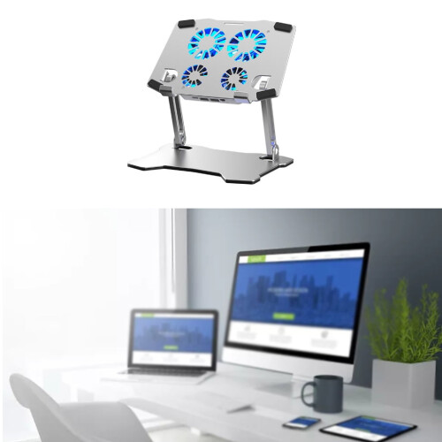 Support pour ordinateur portable X16 avec ventilateurs de refroidissement et angle réglable 1