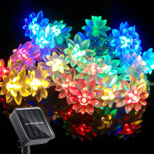Napelemes virágfüzér, 39 láb, 100 LED, 8 üzemmód