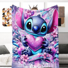 Stitch-Decke mit Cartoon-Motiv, weich und warm, 150 x 200 cm