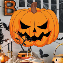 Decorazione per bagagliaio auto in tessuto per Halloween, fantasma e zucca (1 pezzo)