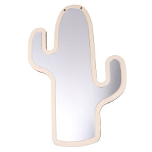 OUNONA cactus-shaped wooden mirror decor for kids room khaki