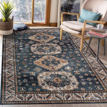 Haperlare area rug ink blue 4 ft x 6 ft machine washable