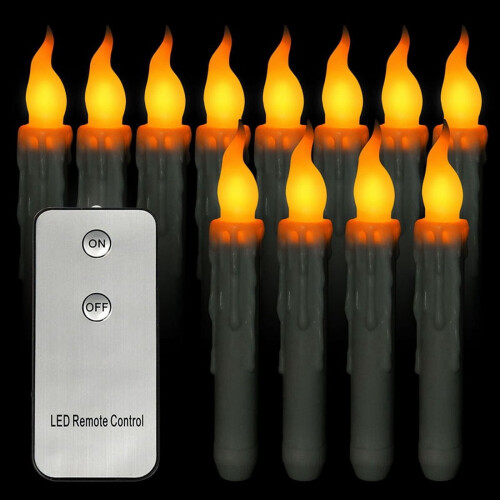 LED-koniske lys med gult blink, 17 cm, 6 stk.