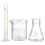 Glass Graduated Cylinder Beaker Conical Flask Set 3 pcs 1