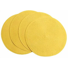 Round braided placemats set of 4 yellow washable