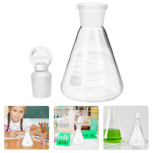 Γυάλινη φιάλη Erlenmeyer 150ml με πώμα