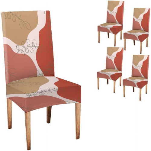 Stretch-Esszimmerstuhlhussen, 4er-Set – Rosa, Orange &
