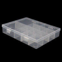 Transparente Schmuckaufbewahrungsbox mit 14 verstellbaren Fächern