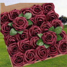 Roses artificielles effet réaliste, 25 pièces avec tiges