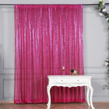 Fuchsiová flitrovaná kulatá záclona 2,4 m x 2,4 m