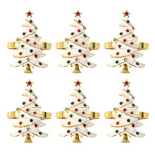Set van 6 geëmailleerde kerstservetringen