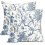 Fodere per cuscini in stile Chinoiserie, in cotone e lino, 45x45 cm, set da 2 1