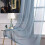 Cortinas em tom azul acinzentado com aparência de linho semitransparente, 54x63 polegadas (2 peças) 3