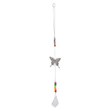 Décoration papillon de Noël pour intérieur et extérieur, accessoire à suspendre au rétroviseur de voiture, pendentif en cristal à dispersion